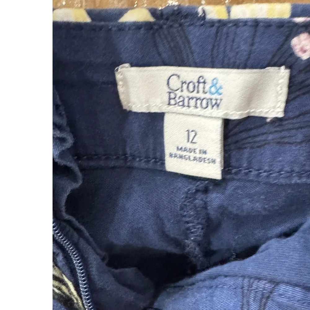 Croft & Barrow Navy Blue Floral Skort Womens Size 12 Cotton Blend Mini Skirt - Picture 6 of 8